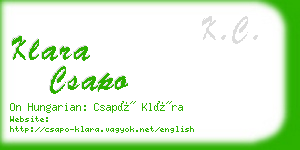 klara csapo business card